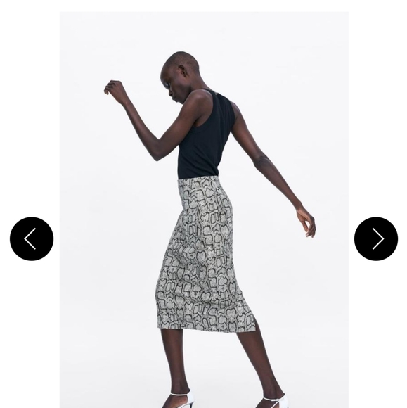NWT Zara snakeskin print pencil skirt size xs small - Picture 5 of 8